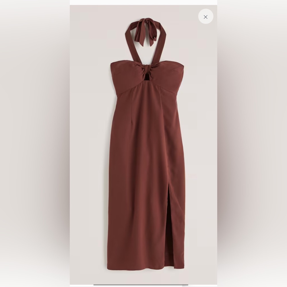 NWT Abercrombie Knot Front Cutout Halter Midi Dress
